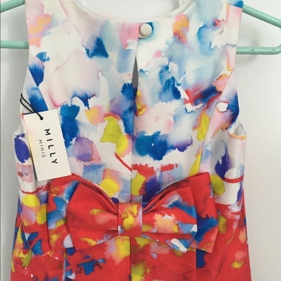 Milly Minis Watercolor Print Party Dress NWT - Picture 4 of 6